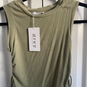 GREY BANDIT SIDE TIE TOP
